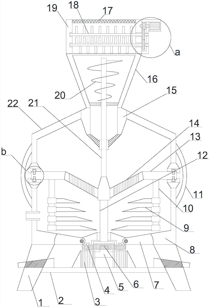 Dry-wet stepwise stirring device of feed