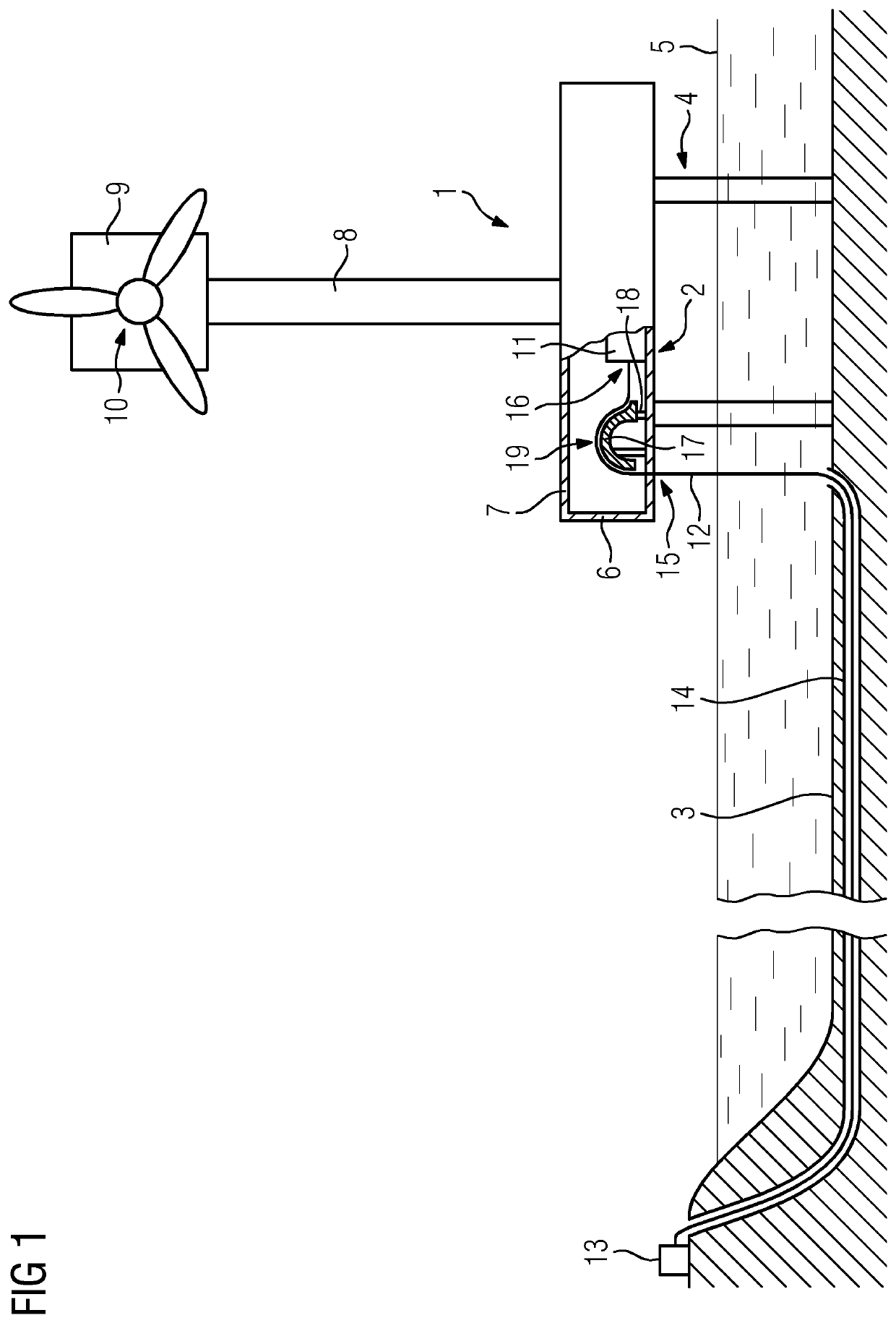 Offshore structure and method for attaching a tube or cable to an appliance of an offshore structure