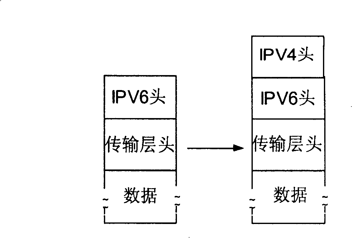 Method for implementing tunnel relay in network for carrying out conversion of network address