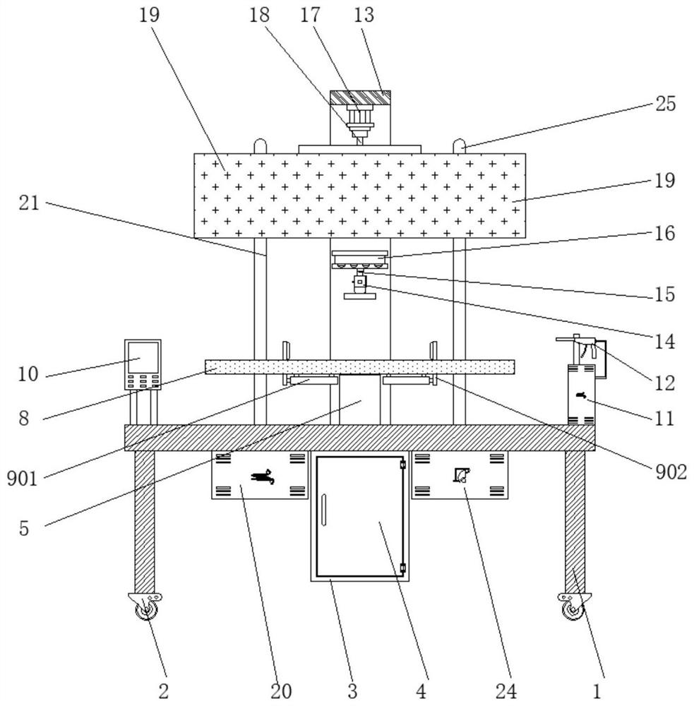 Maintenance platform with clamping structure and ash removal device for computer maintenance