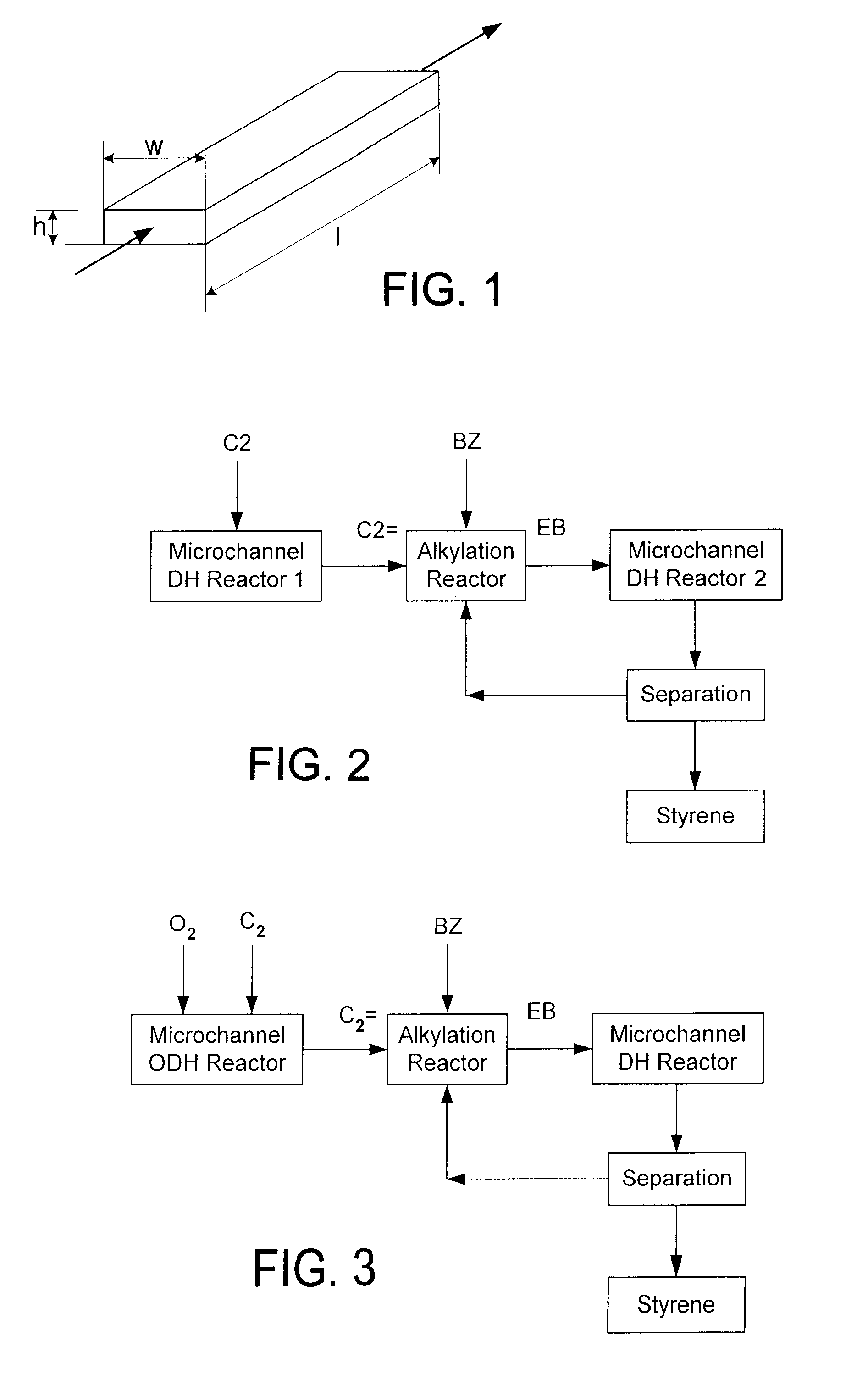 Process for making styrene using mircohannel process technology