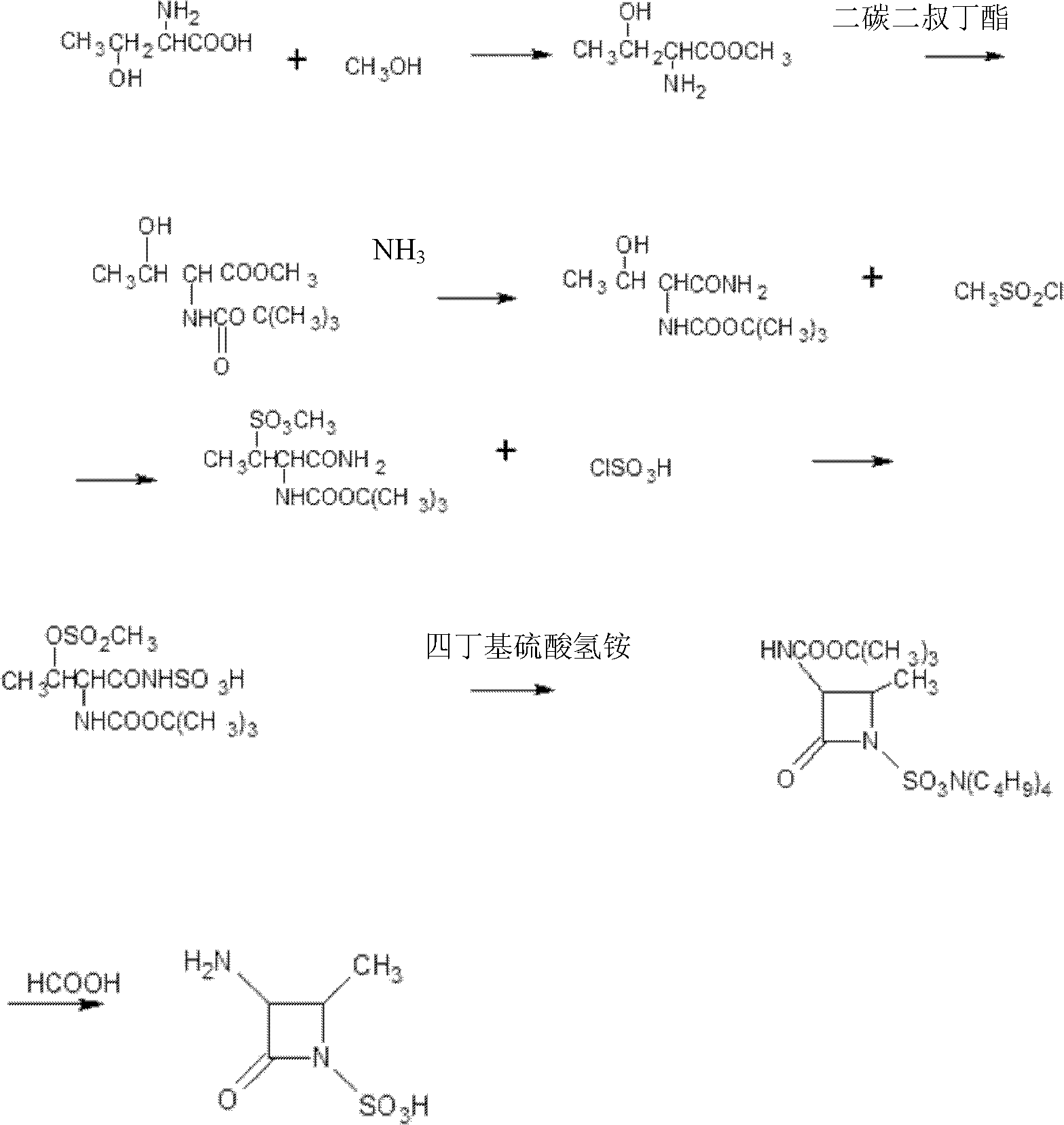 The preparation method of aztreonam monocyclic nucleus