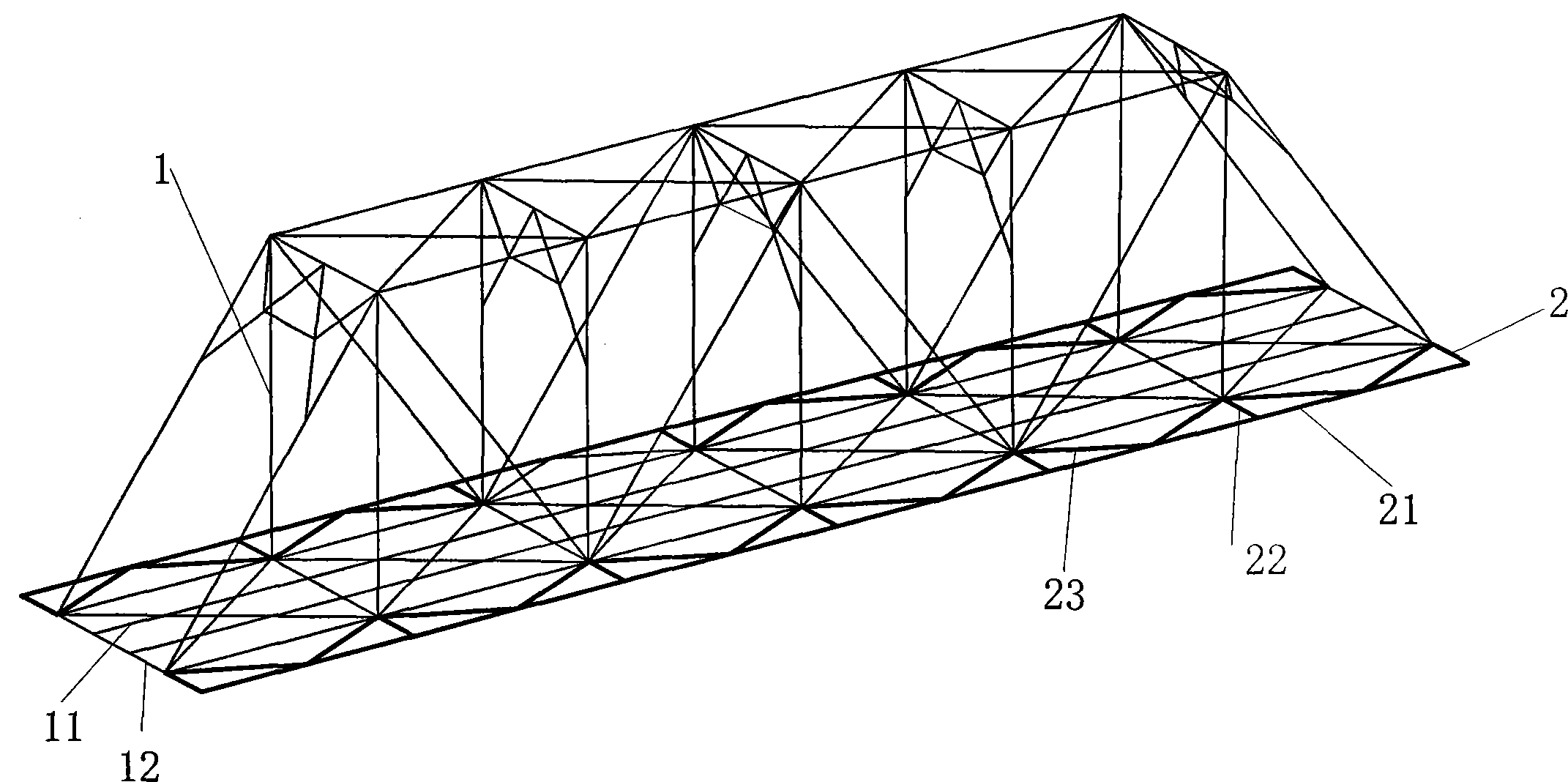 Method for reinforcing and modifying through steel truss bridge