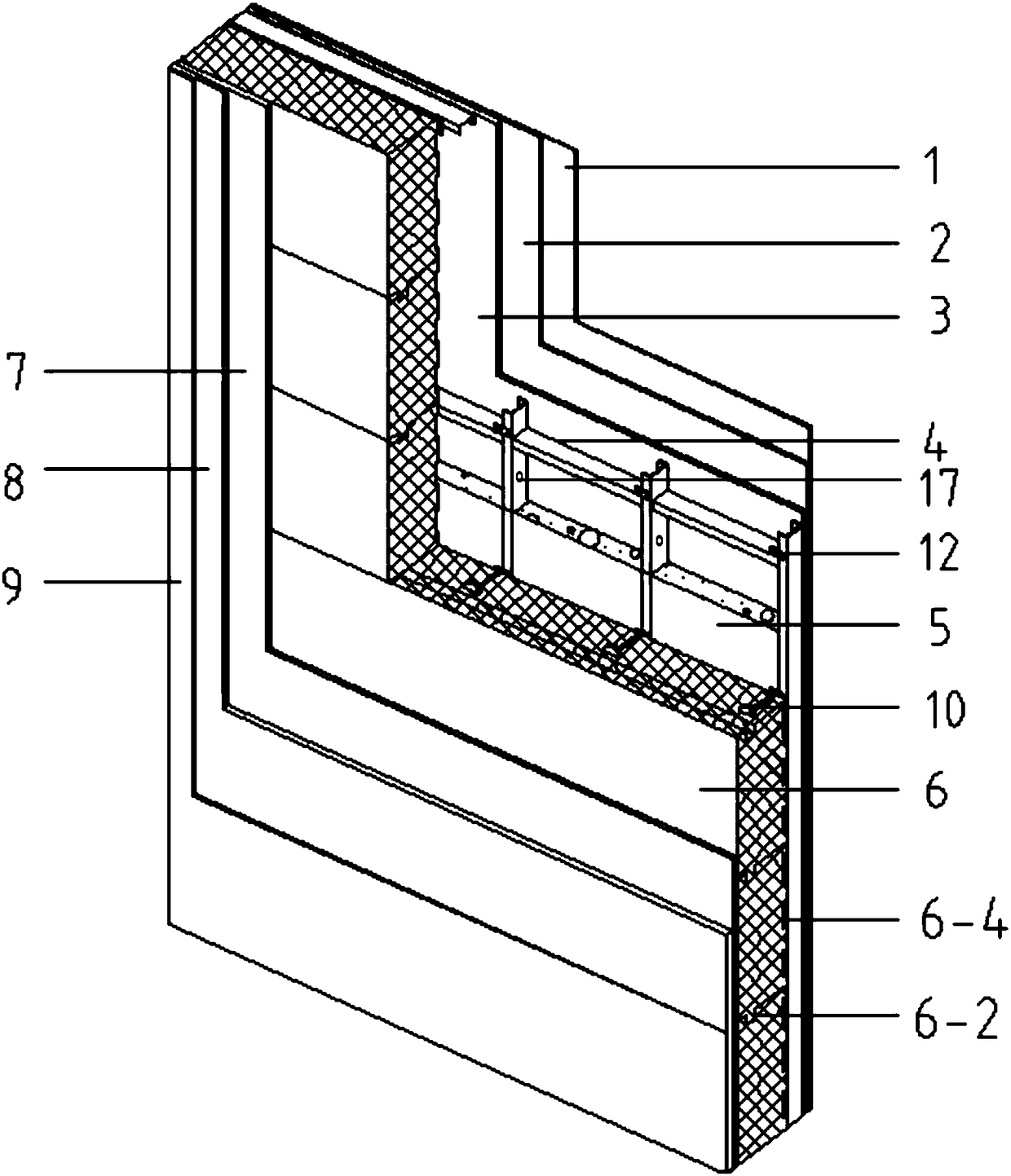Prefabricated non-thermal bridge external thermal insulation wallboard with C-shaped steel light steel keel and manufacturing method thereof
