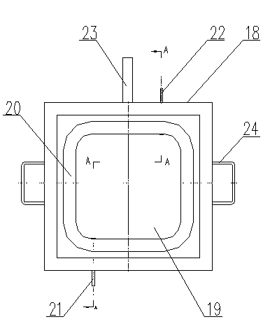 Device and method for vertically pouring organic glass