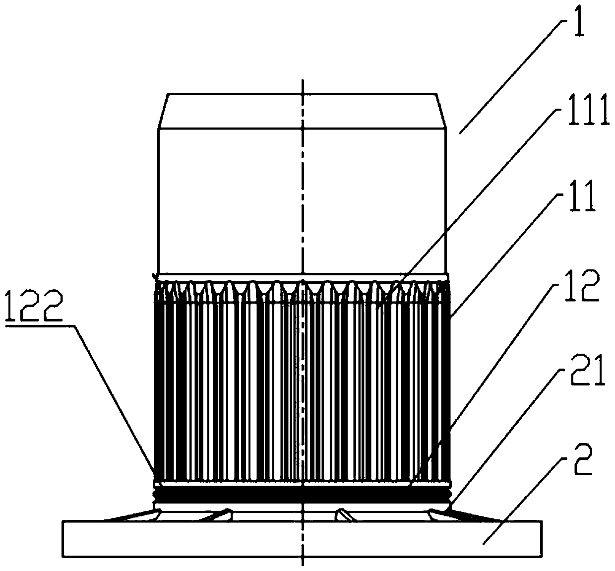 Waterproof connecting piece of riveting system and riveting system