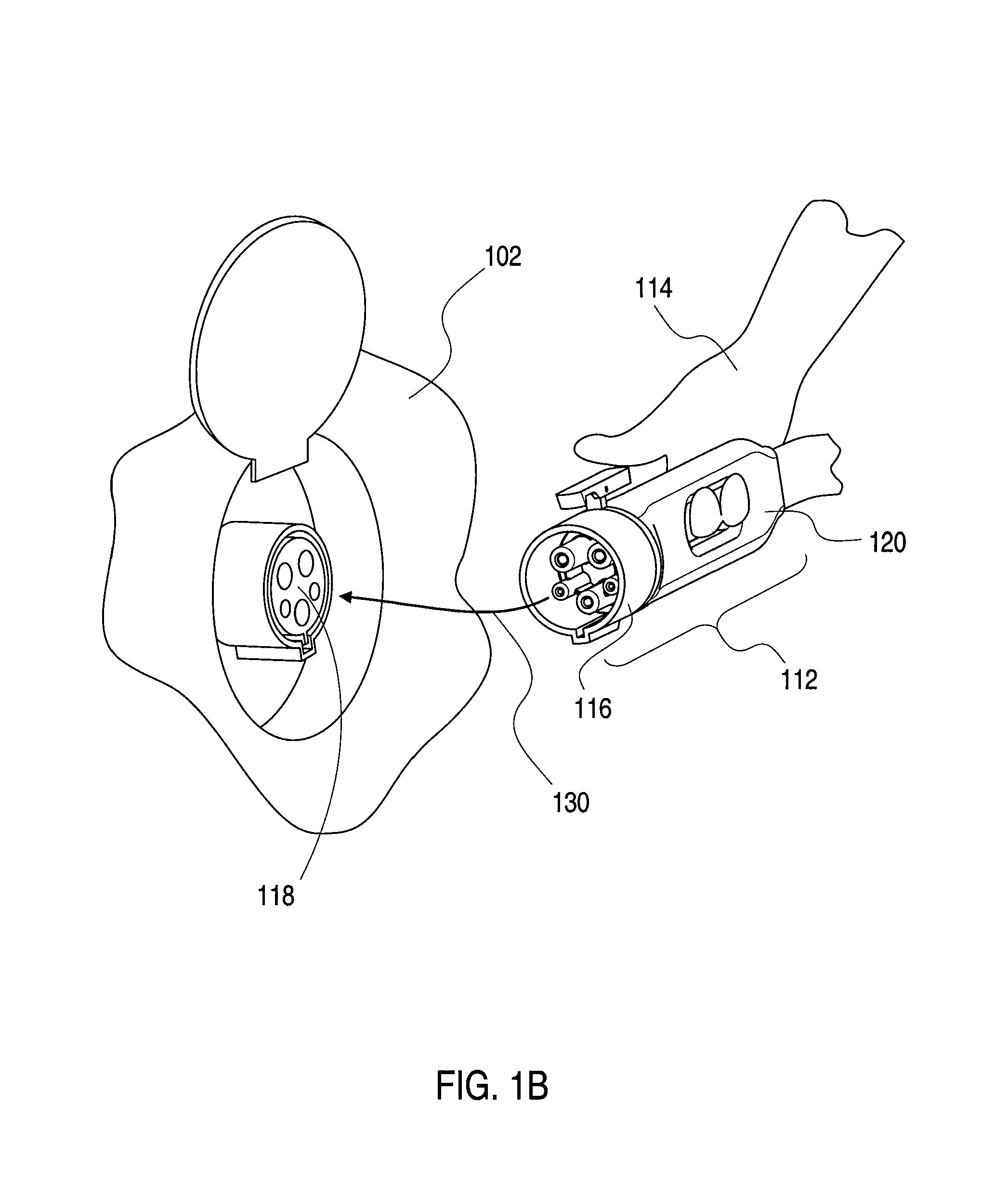 Electrical connector with a flexible blade-shaped housing with a handle with an opening