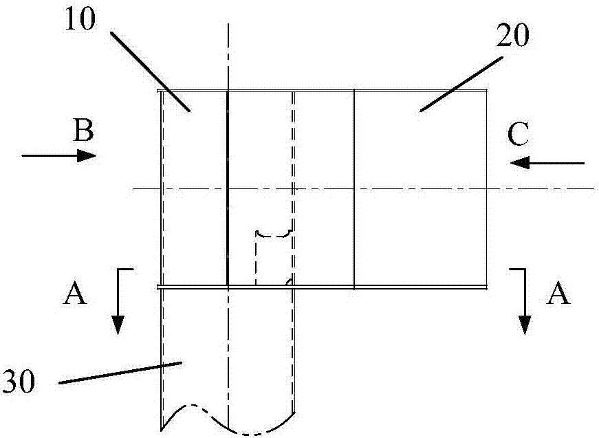 Round joint used for cylinder and box beam