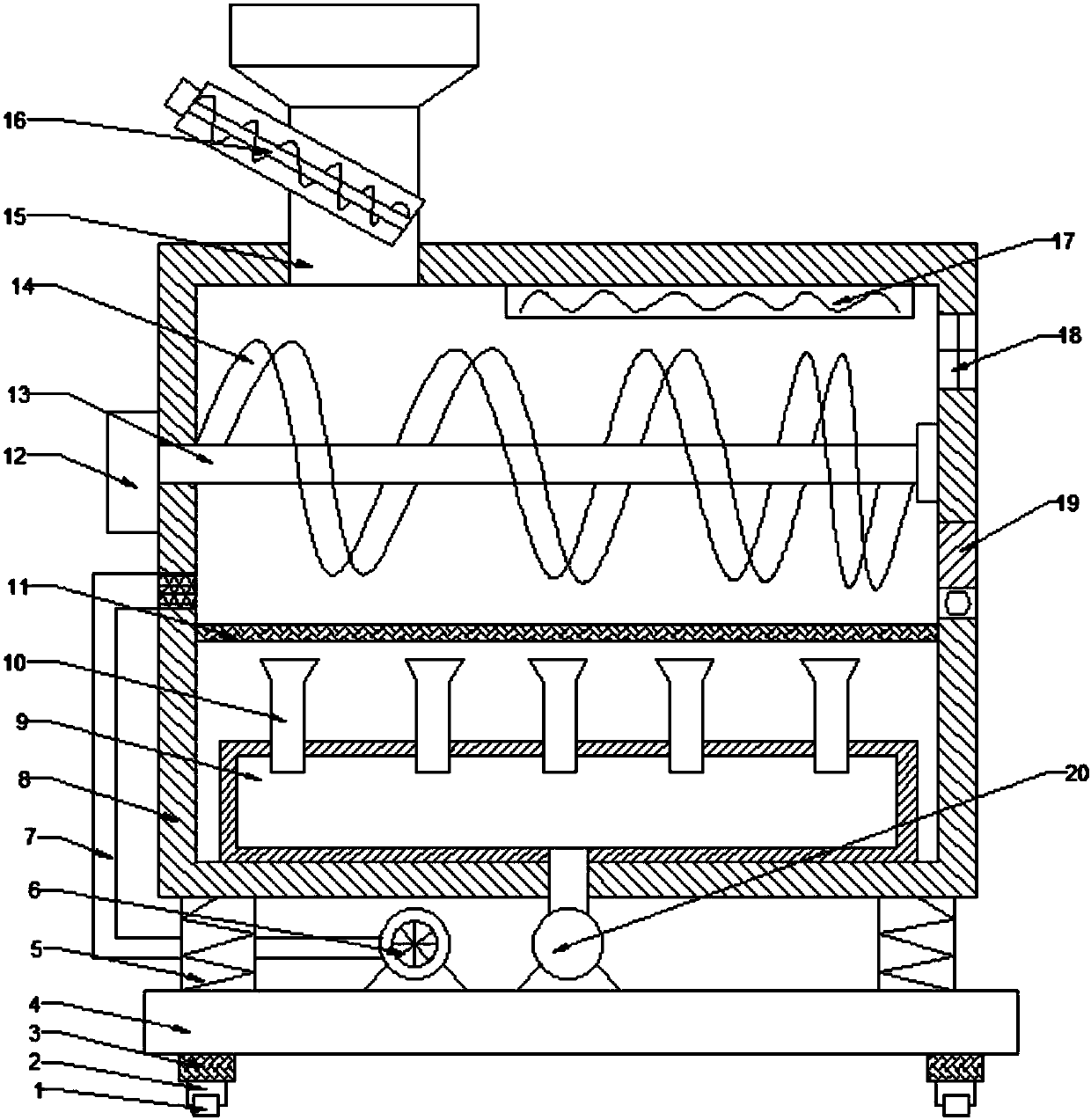 Drying and impurity-removing device for agricultural cereals