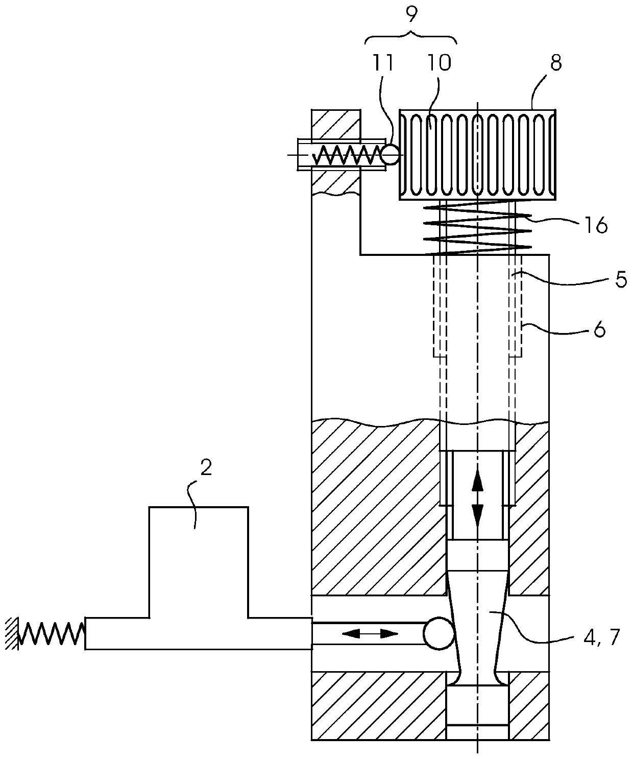 Device for adjustment of a printhead