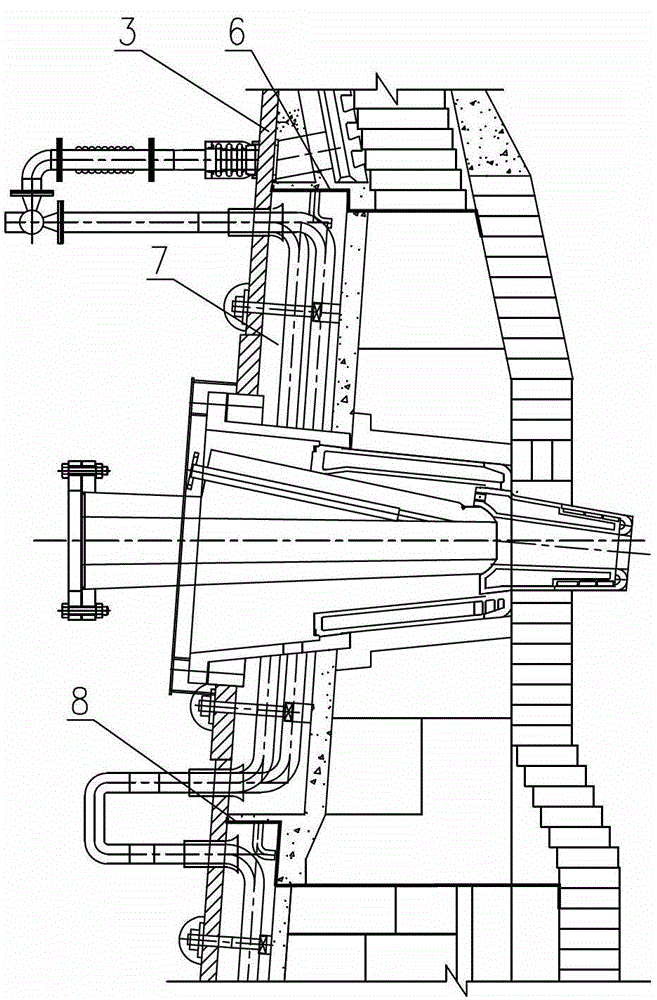 Method for prolonging service life of furnace hearth and furnace bottom of blast furnace