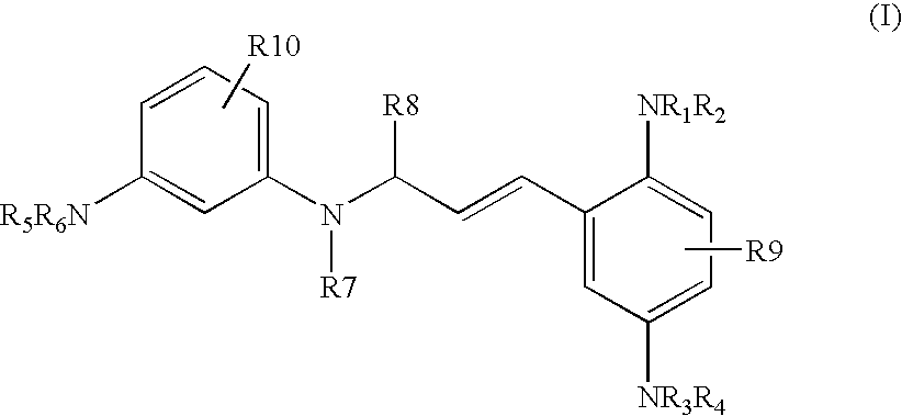 P-diaminobenzene derivatives and dyes containing these compounds