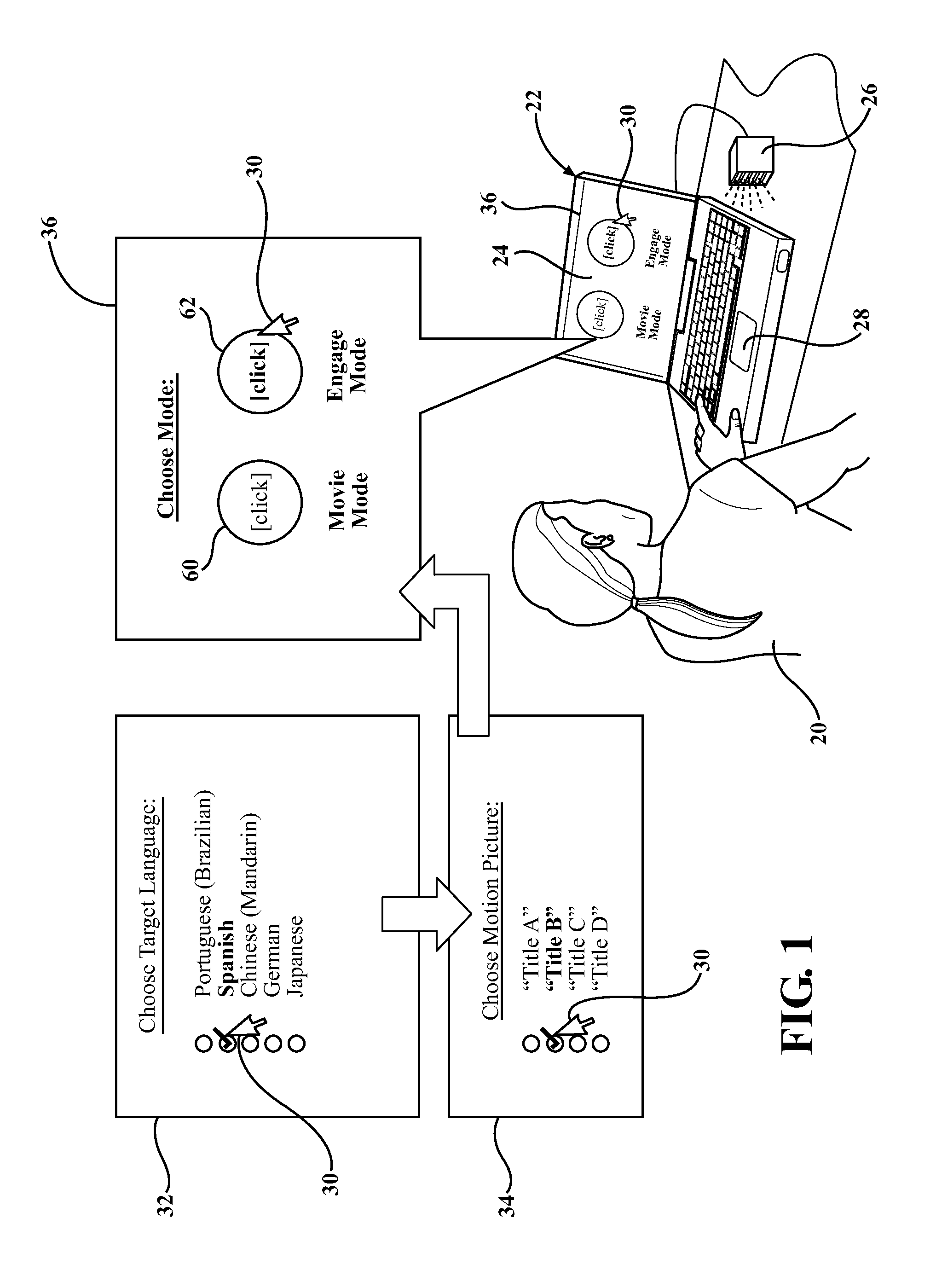 System and method for language learning through film