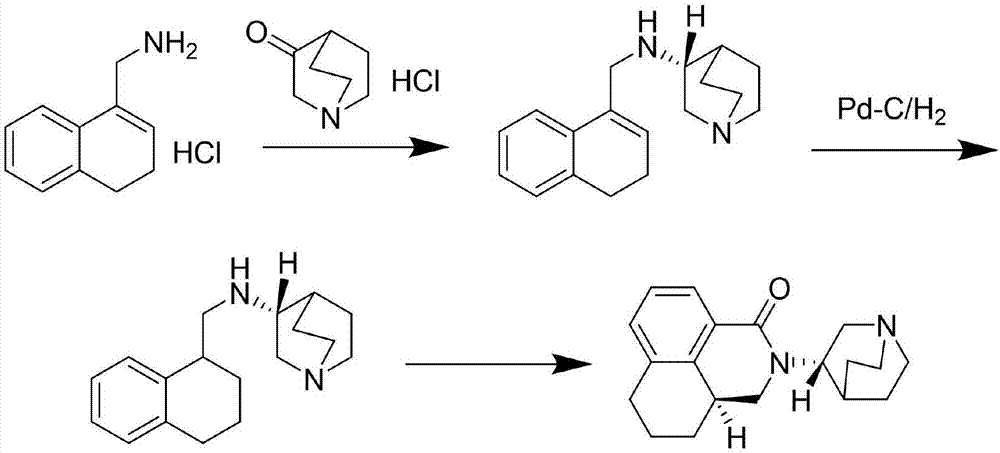 Synthesis process of palonosetron hydrochloride hydrochloride