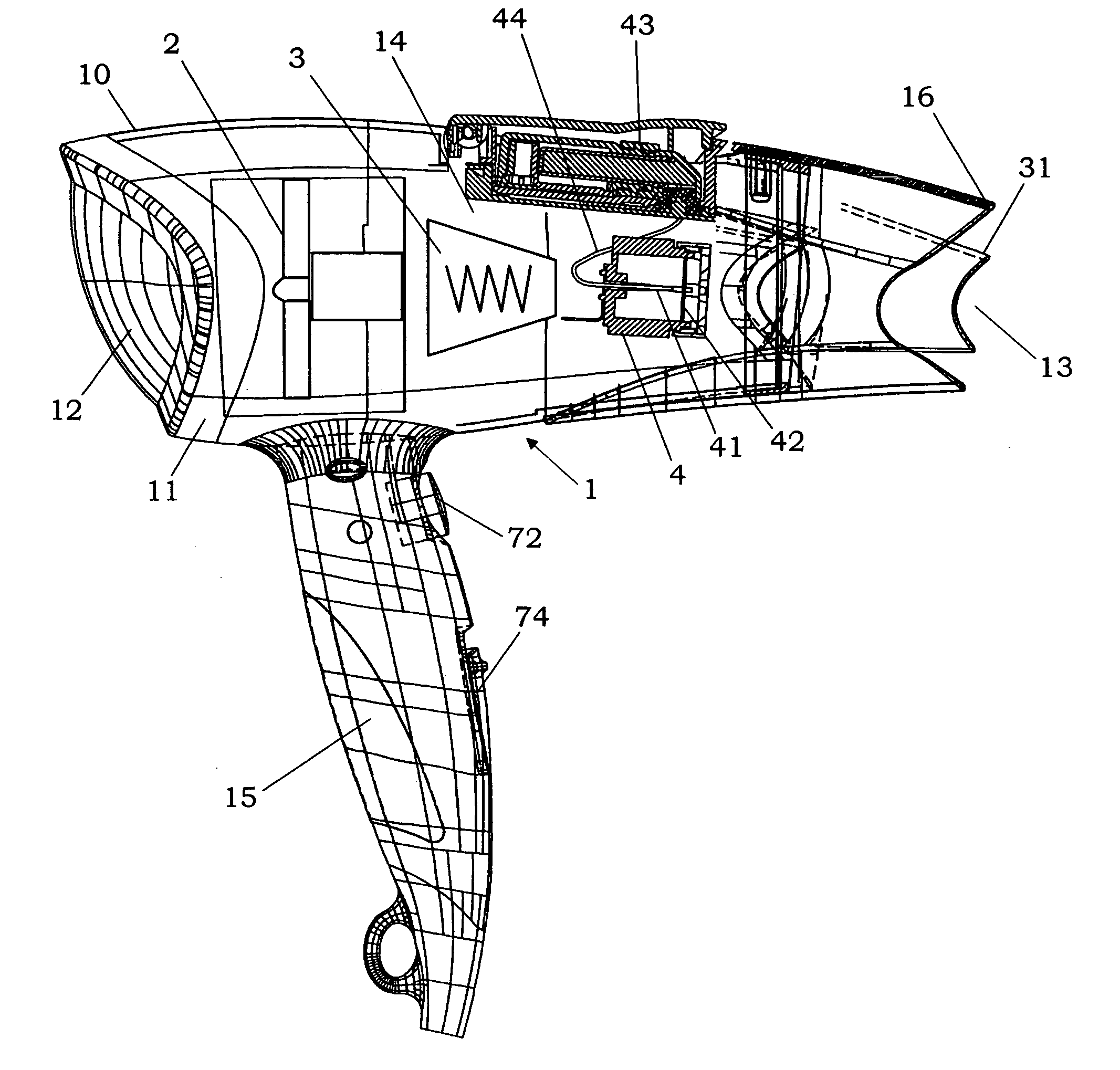 Hair dryer with static atomizing device