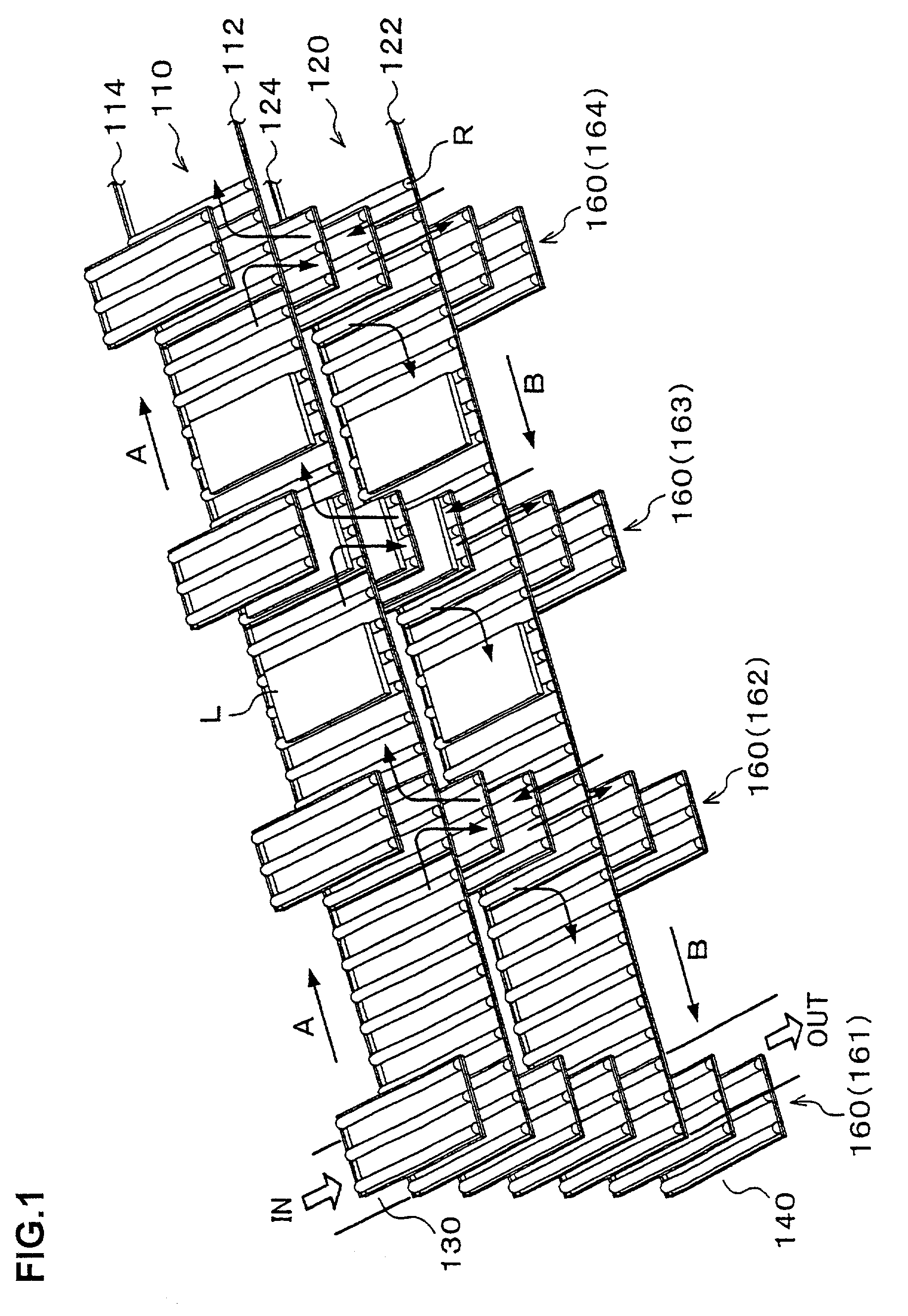 Transfer system for conveying LCD glass substrate