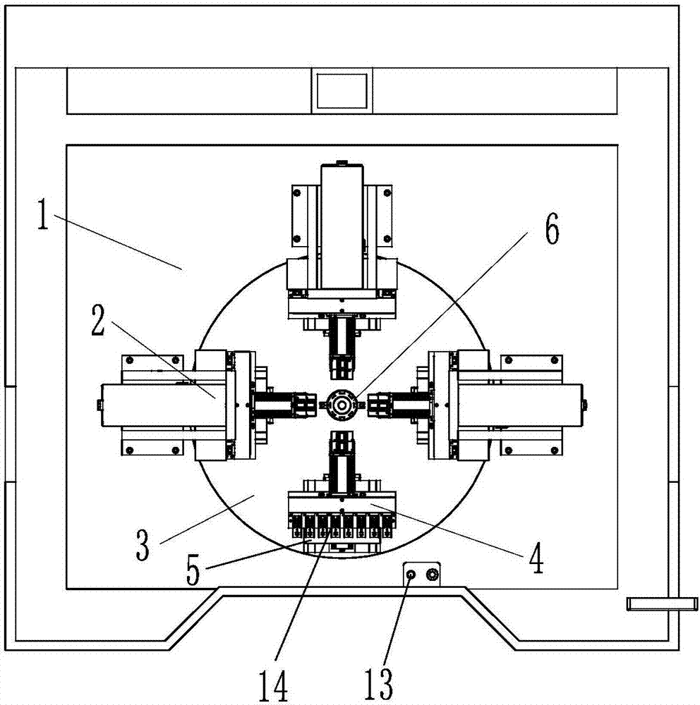 Rotating plate type indexing sliding table multi-station drilling and tapping machine