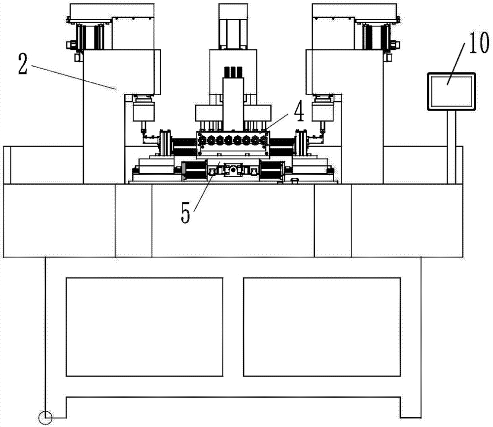 Rotating plate type indexing sliding table multi-station drilling and tapping machine