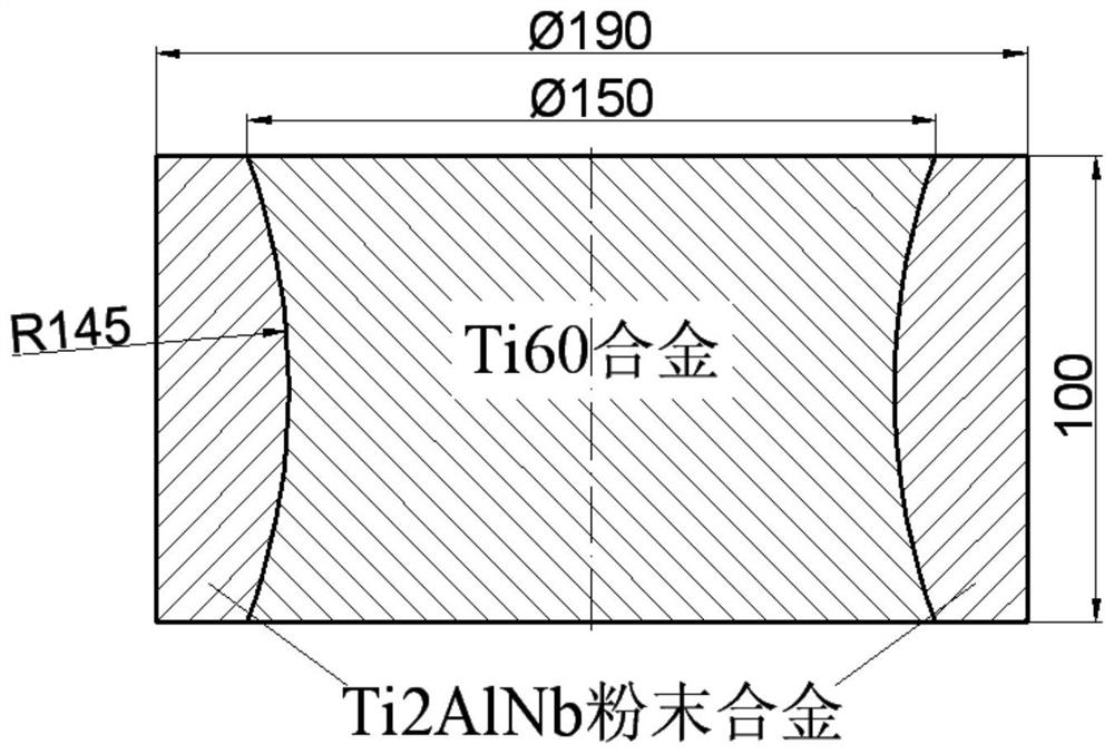 a preparation ti  <sub>2</sub> Alnb/ti60 double alloy disk method