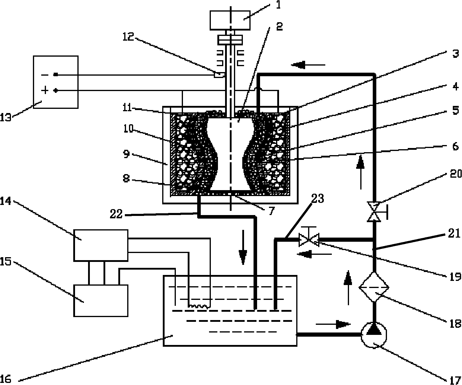 Deposition process for improving compound quantity of nanoparticles in electric deposition