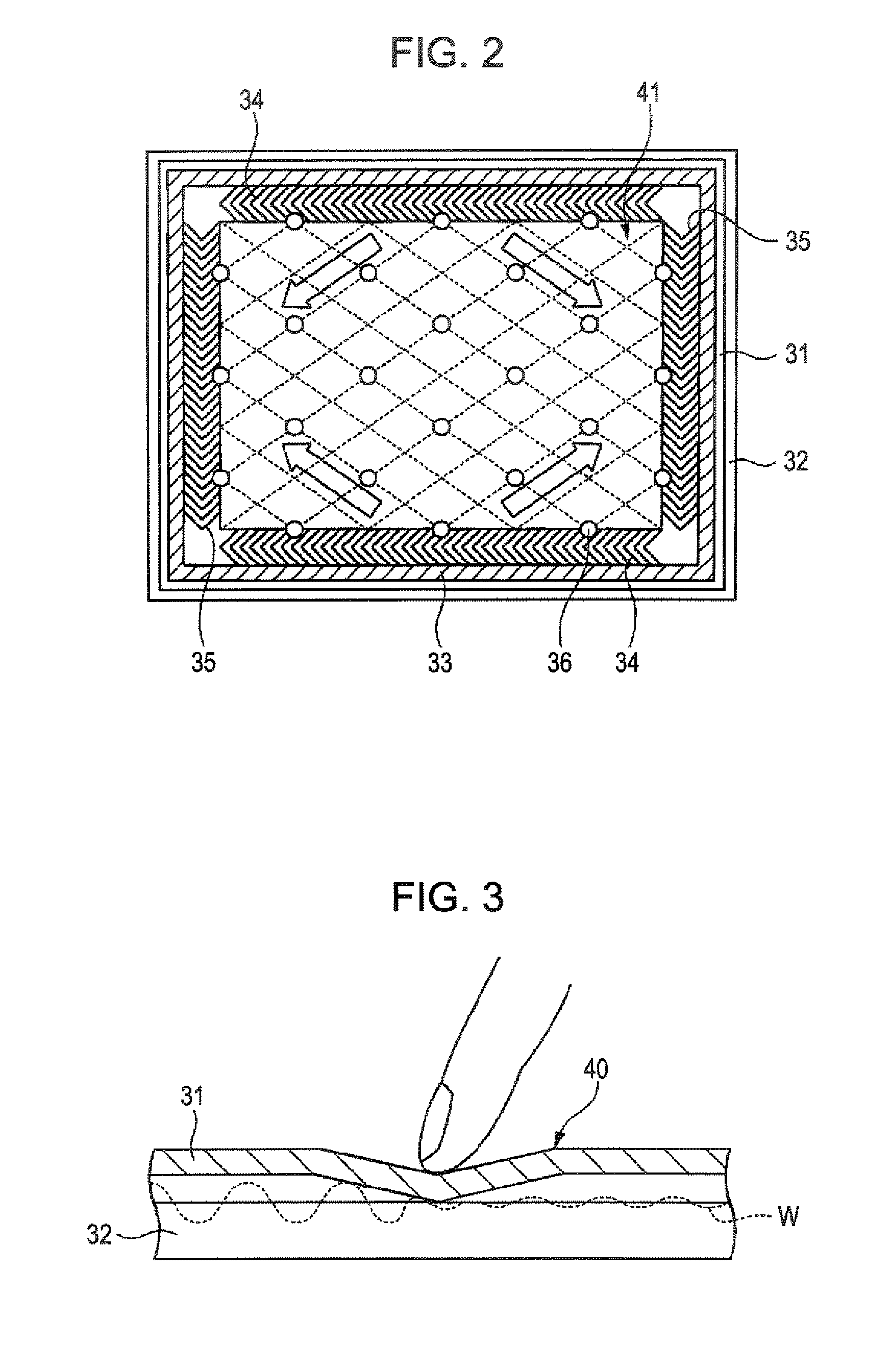 Surface acoustic wave touch panel, electrooptical device, and electronic apparatus having spacers between first and second touch panel substrates