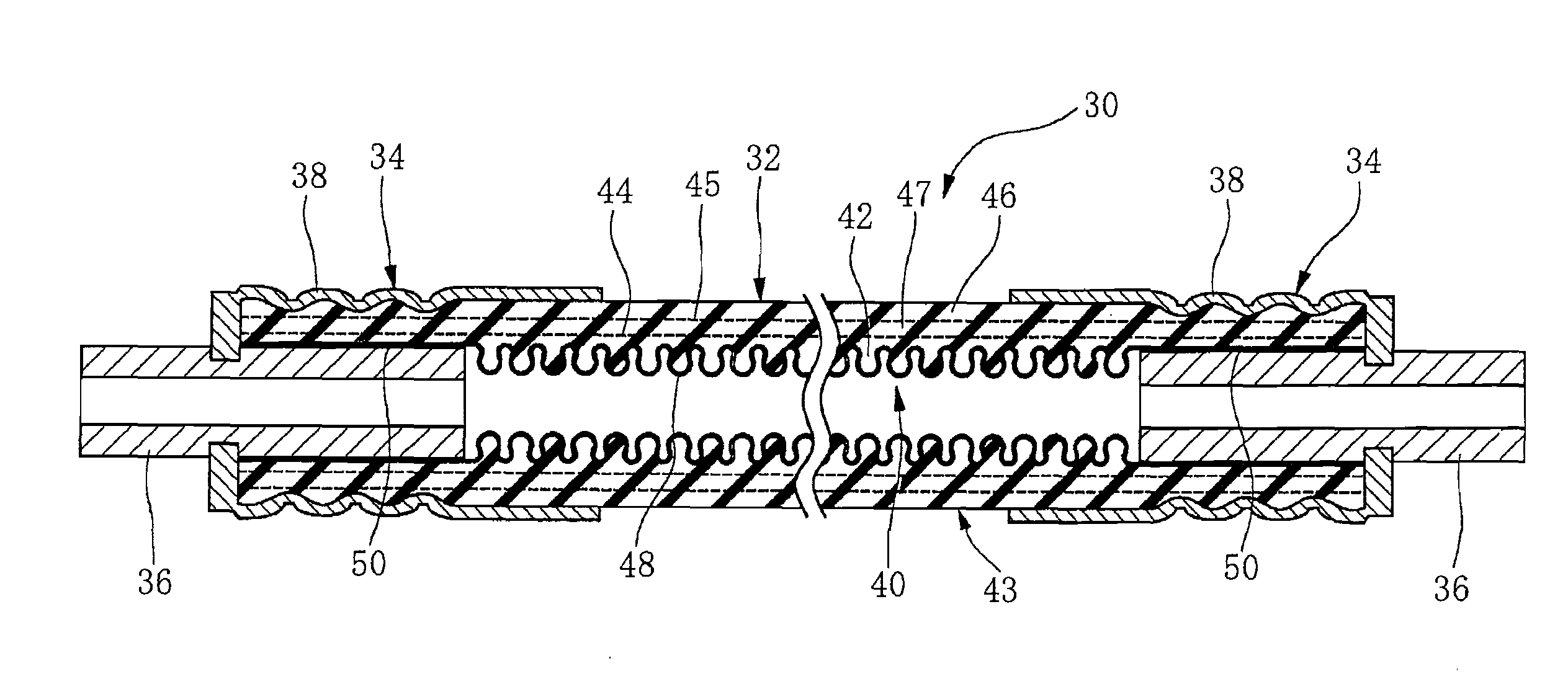 Composite Hose with a Corrugated Metal Tube and Method for Making the Same