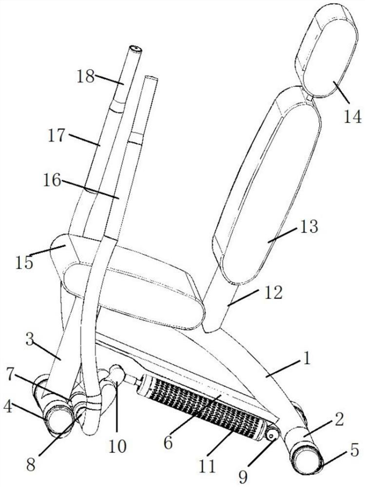 Sitting type chest and back rehabilitation training machine