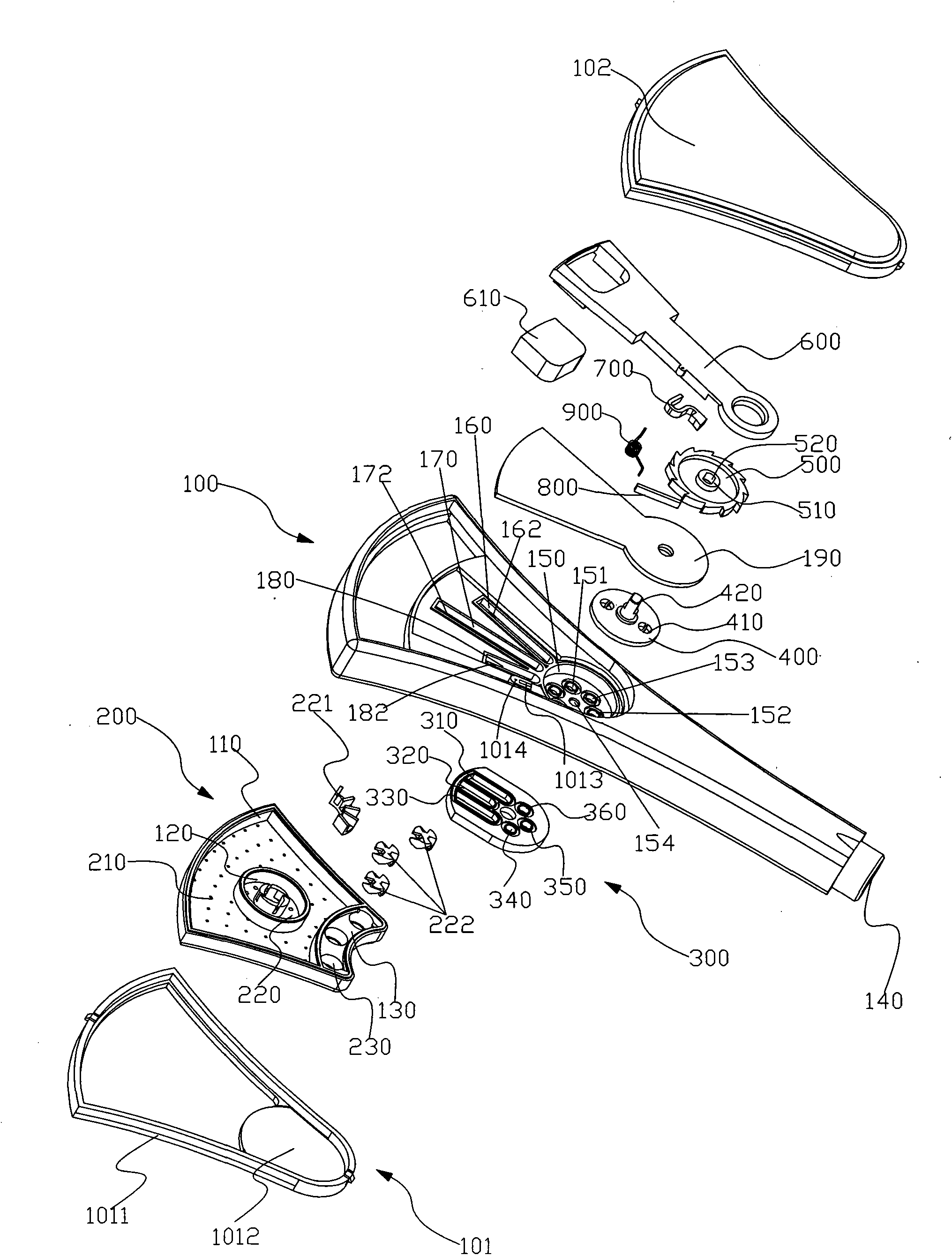 Whip switching sprinkler and switching method