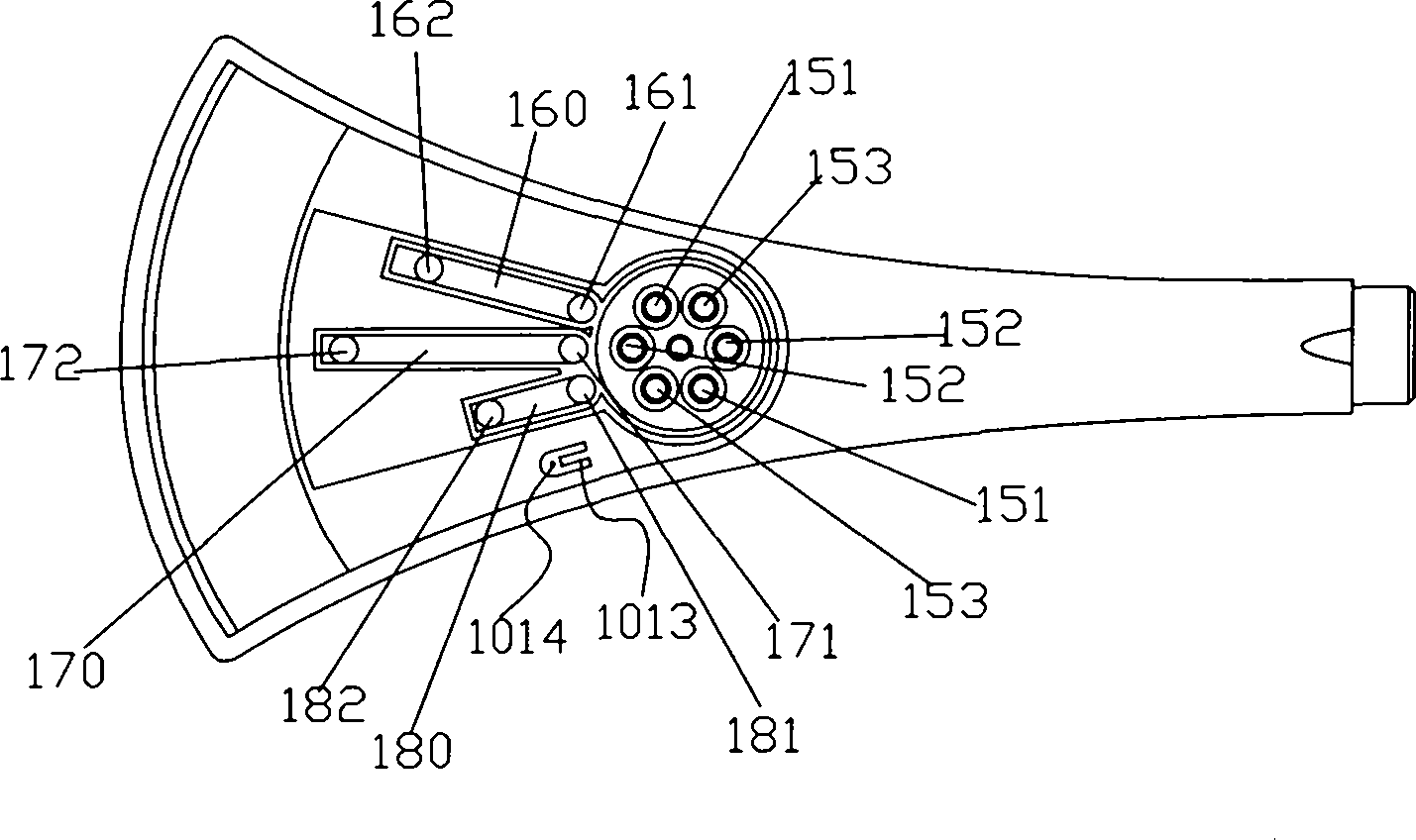 Whip switching sprinkler and switching method