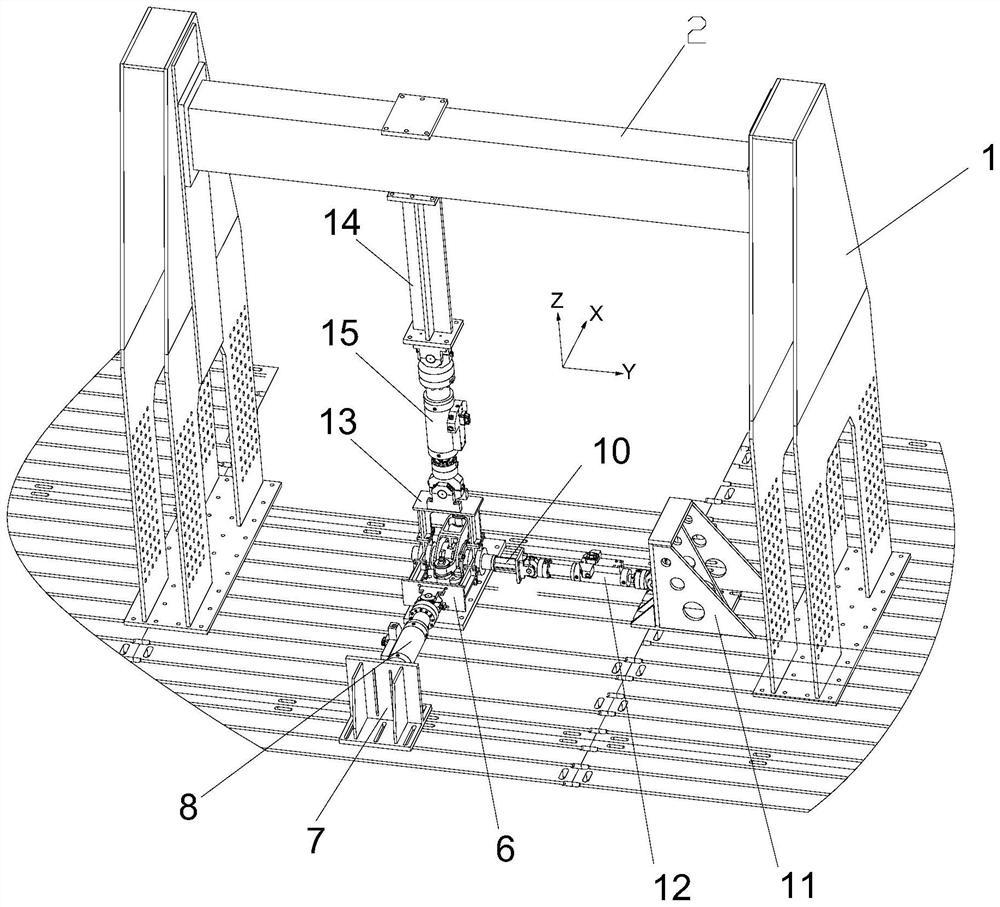 Tray type axle box body strength test device and method
