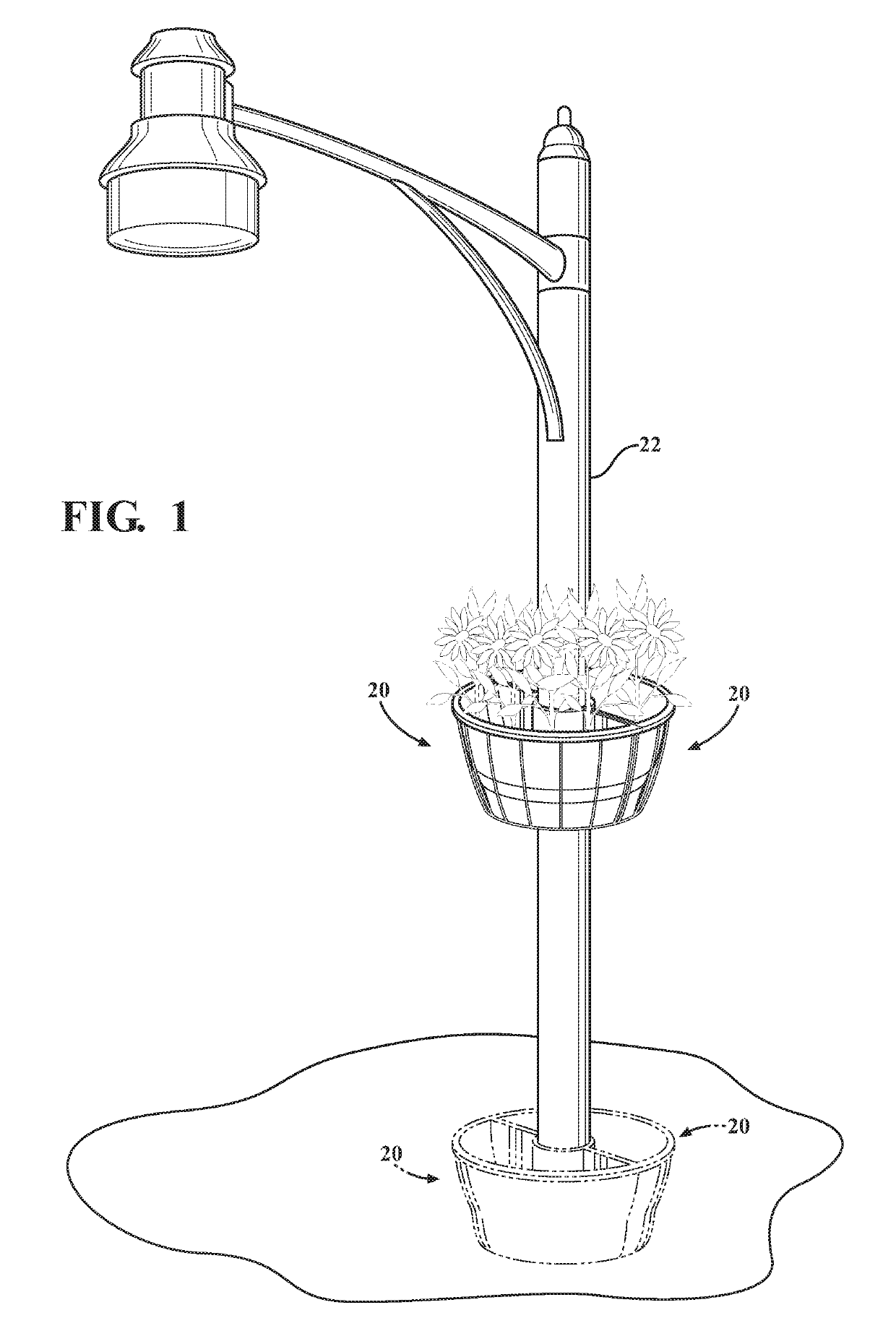 Pole and wall adaptable plant container assembly and bracket