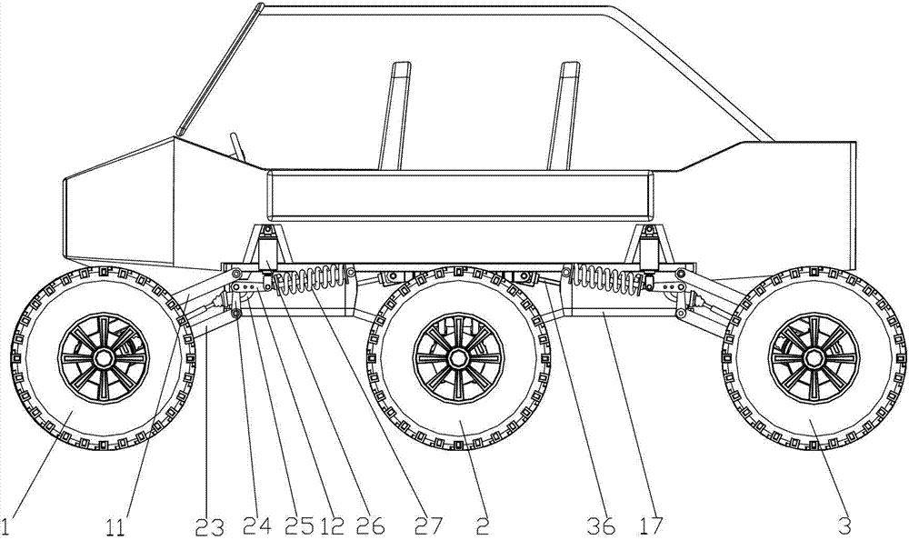 Off-road vehicle with wheels capable of being lifted and landed freely