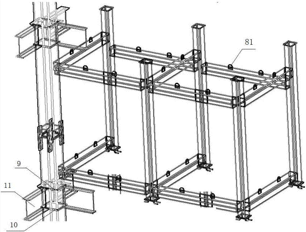 Safe crush-resistance assembly-type steel-structure elevator well