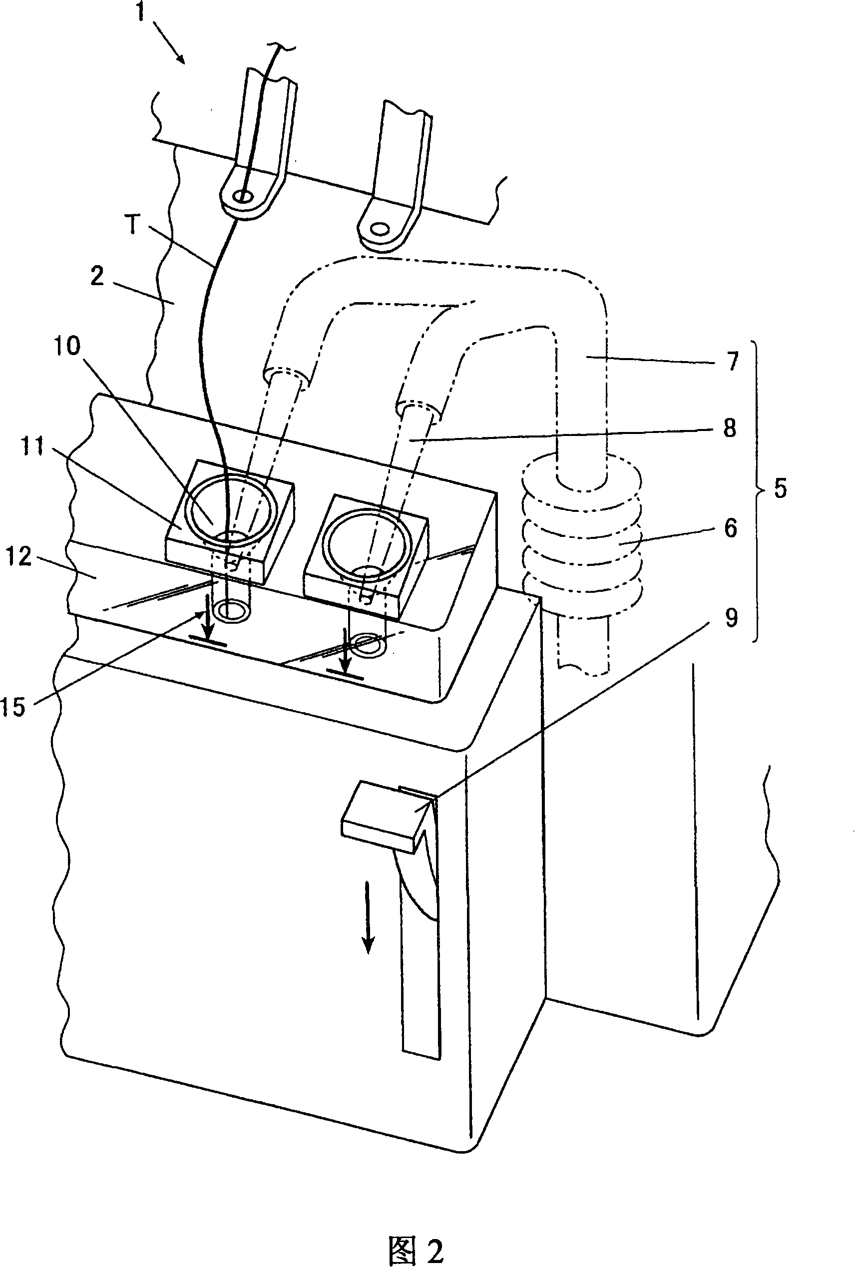 Thread-through device for sewing machine