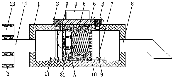 Automobile vehicle exhaust purification device with filter element being conveniently replaced
