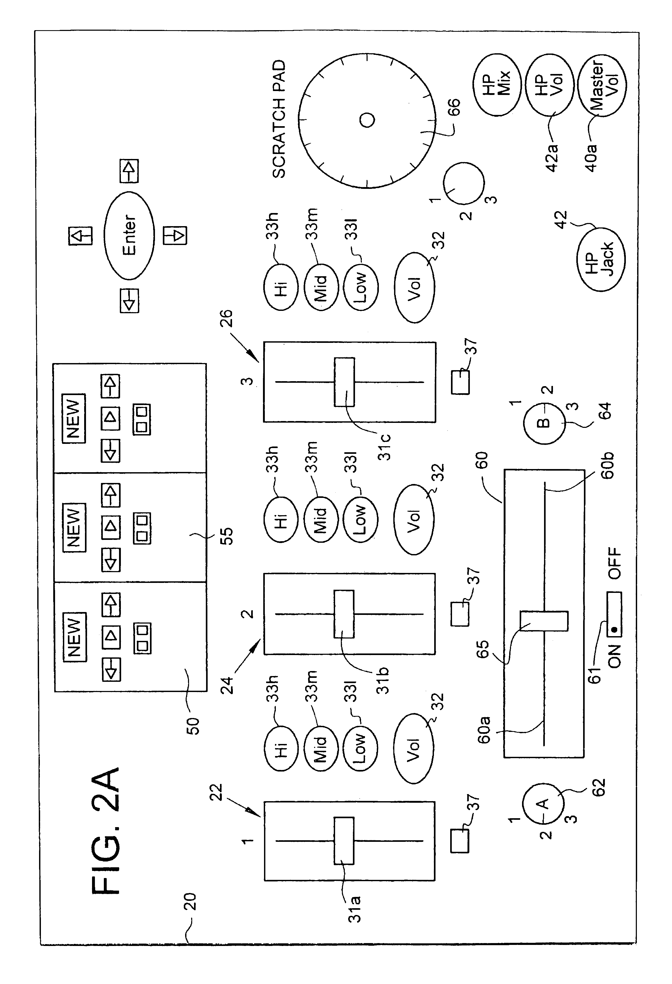 Device using analog controls to mix compressed digital audio data
