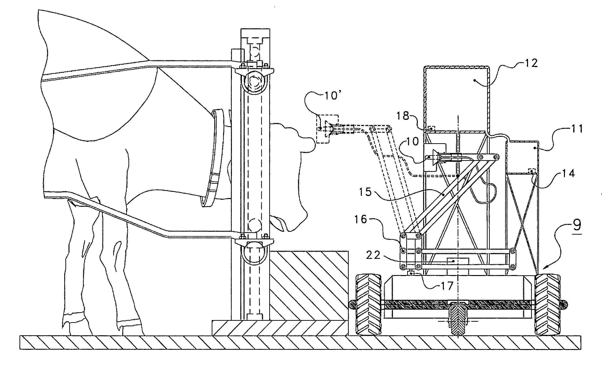 Installation for supplying liquid feed to an animal and an autonomously displaceable vehicle for use in such an installation