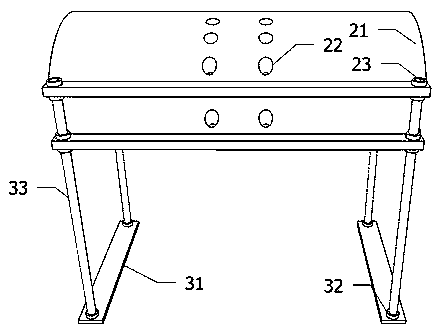 Measuring device for pressure borne by arc plate type permeable dike in test water tank