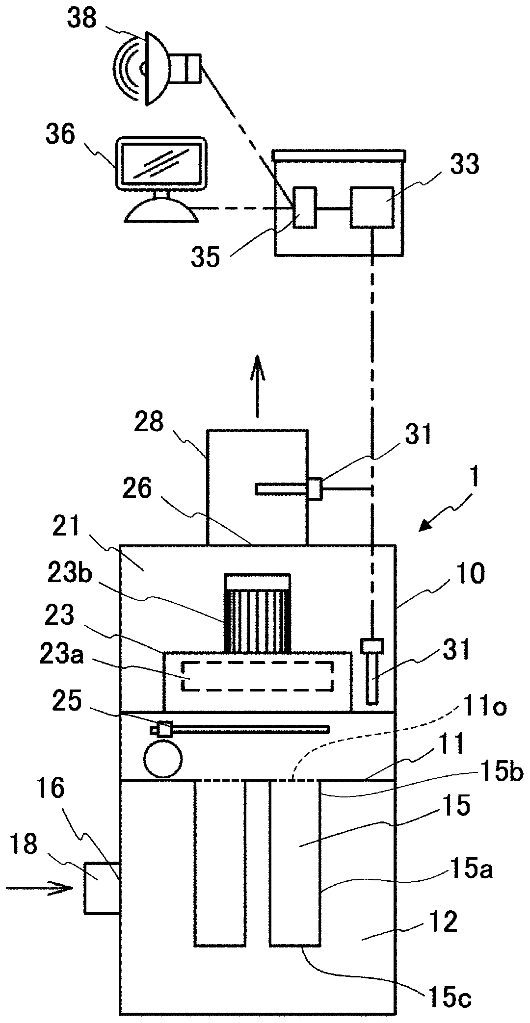 Dust collection device and method for detecting rupture of filter in dust collection device