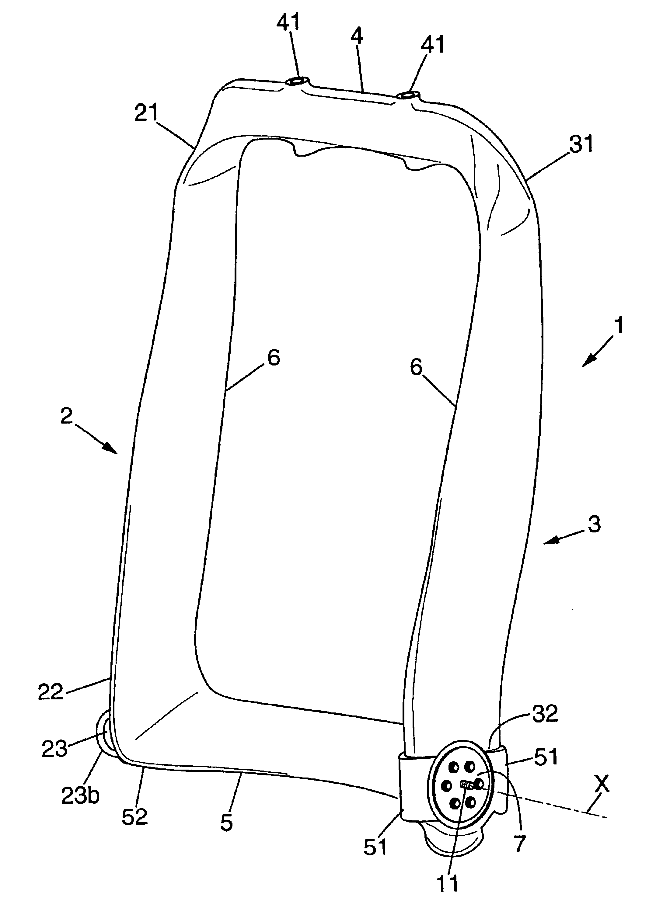 Structure for a vehicle seat element, and a method of making such a structure