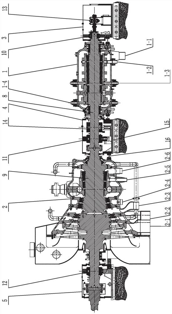 Supercritical 145MW-grade primary intermediate reheating reaction steam turbine