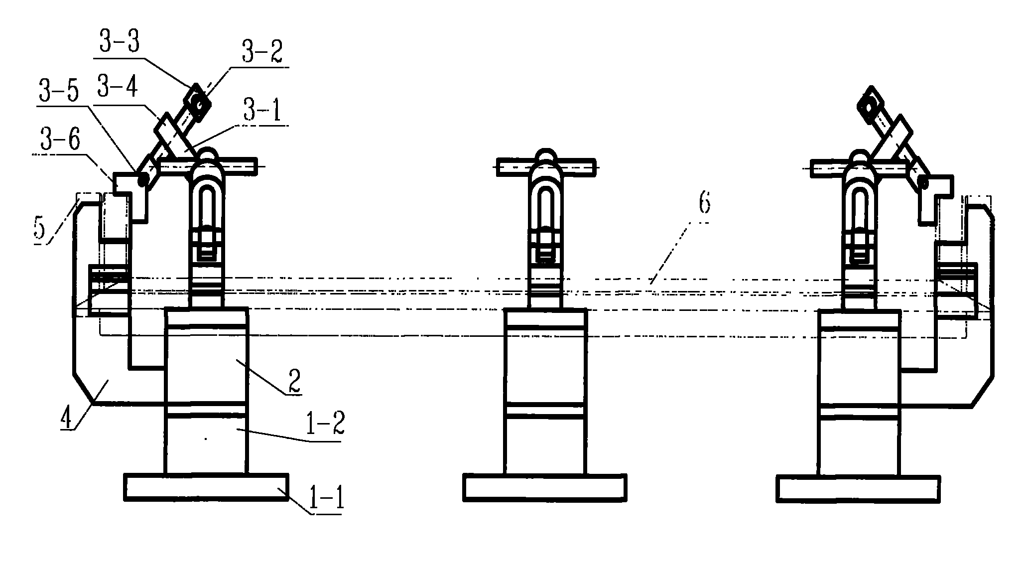 Process apparatus for fixedly welding camber profile frame and positioning method thereof