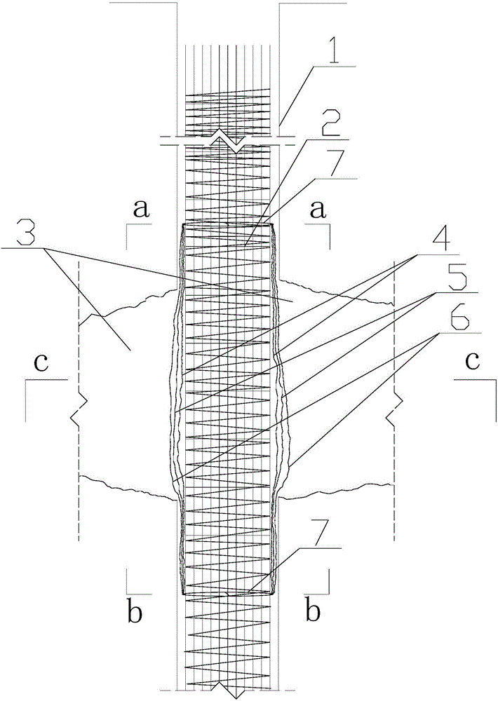 Protection device and protection method for pouring for poured pile in cave stratum