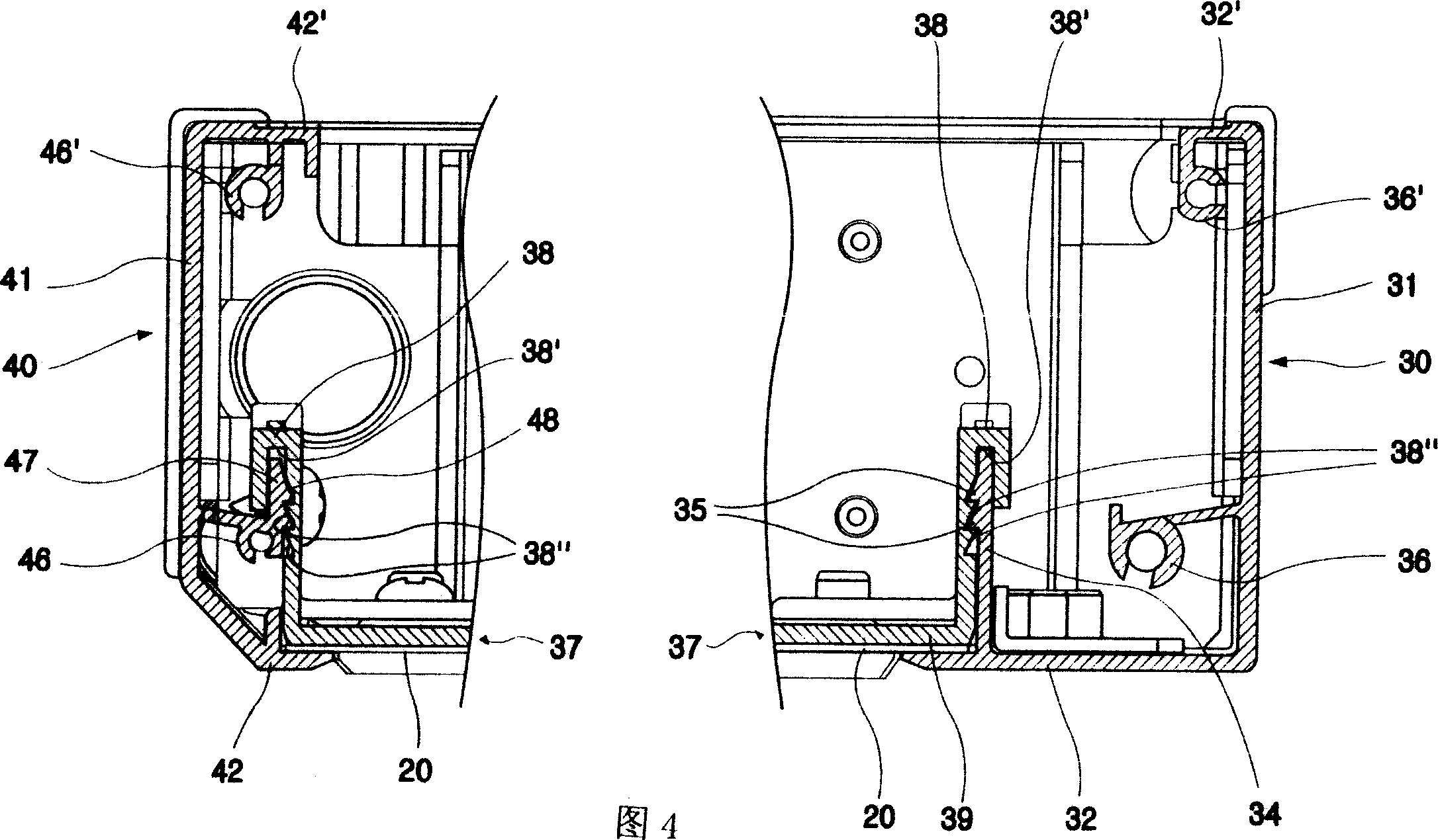 Front panel mounting structure of refrigerator door