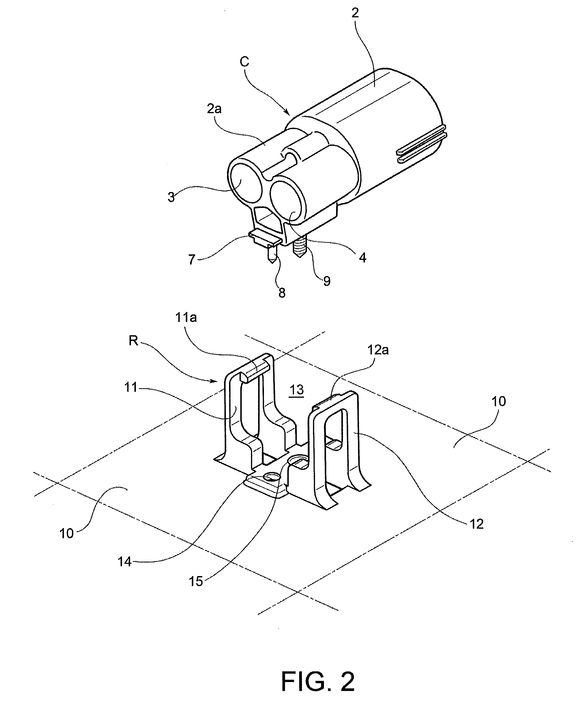 Electrical connector and retaining device