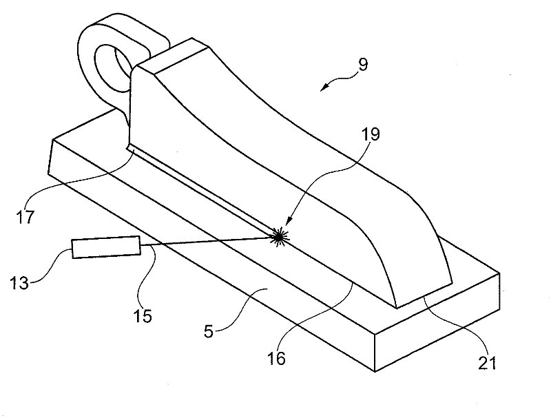 Spectacles, device having a spectacles element and a hinge part, and method for fastening a hinge part to a spectacles element