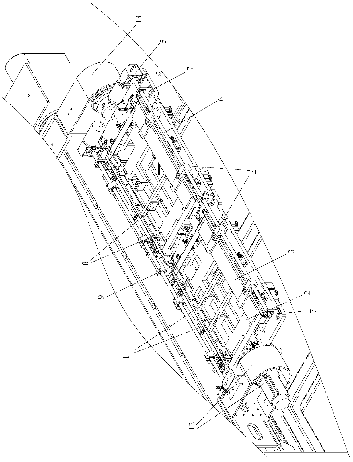 Turnover equipment for welding guide rail steel pedal and clamping locating method thereof