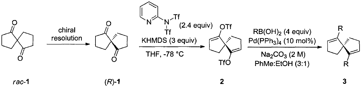 Synthesis of spiro-ring bis-boron catalyst and application thereof in hydrogenation reaction