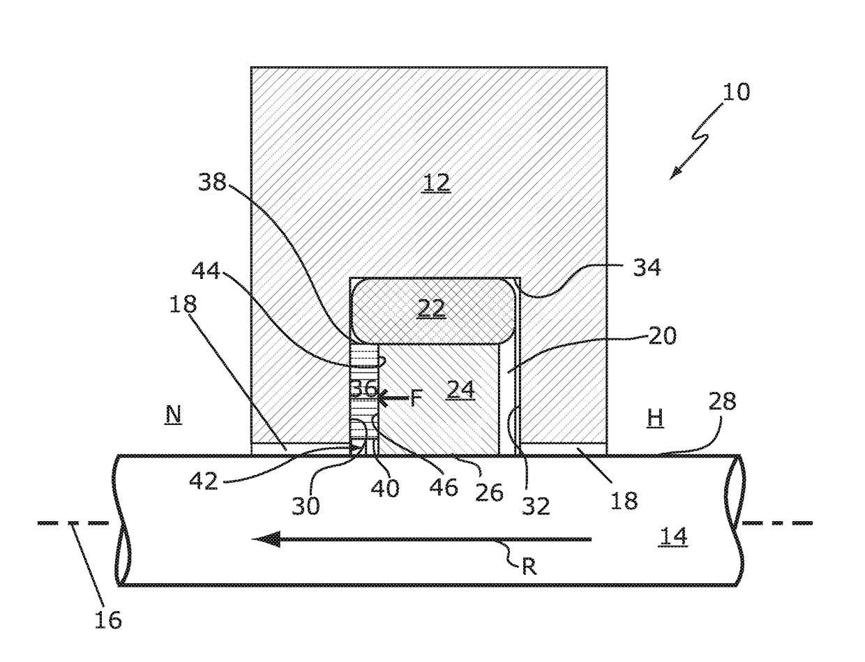 Seal arrangement with damping element