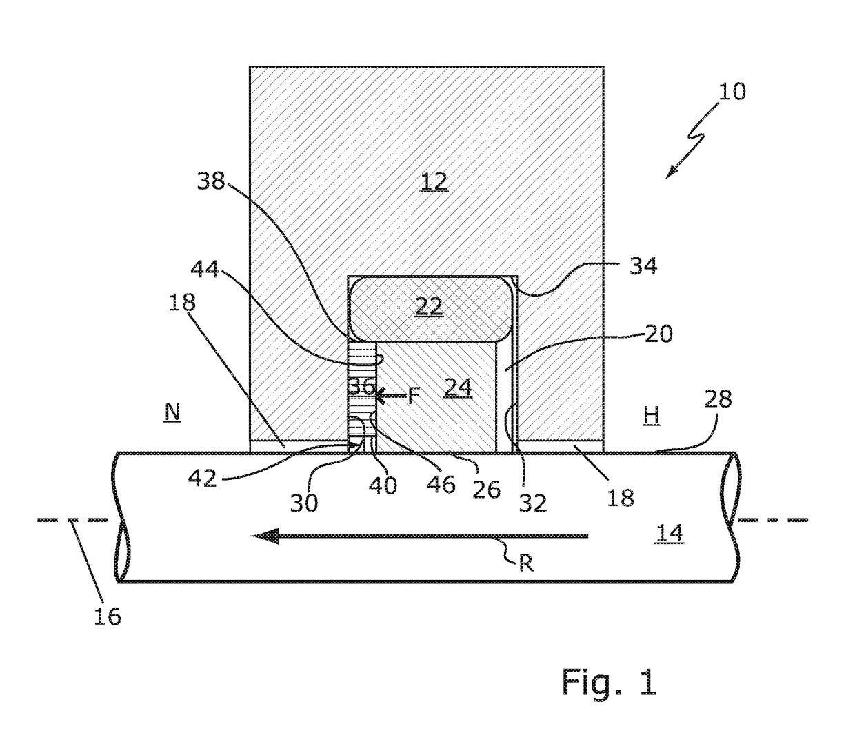 Seal arrangement with damping element